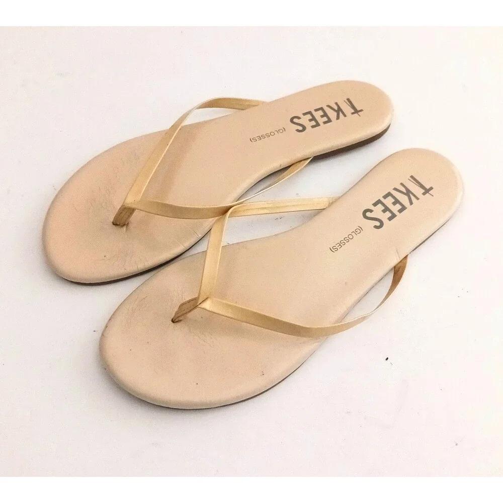 TKEES Glosses Thong Flip Flops Neutral Cocoa Butter EU 39 US 8